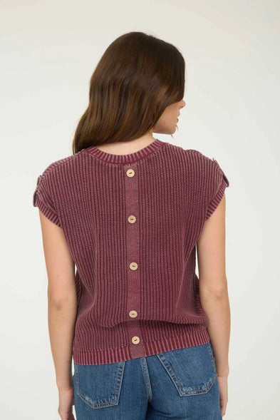 Button Back Sweater Vest
