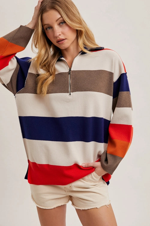 Multi Color Half Zip