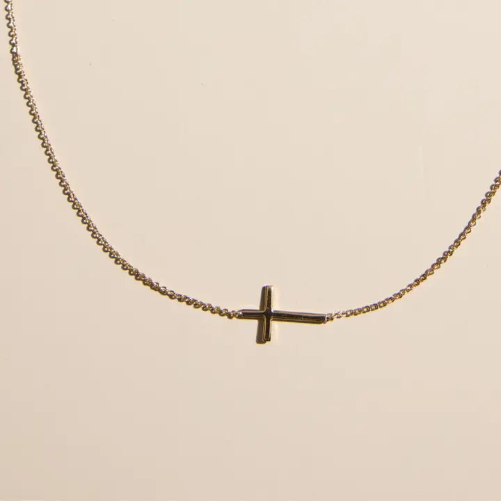 Gold Sideways Cross