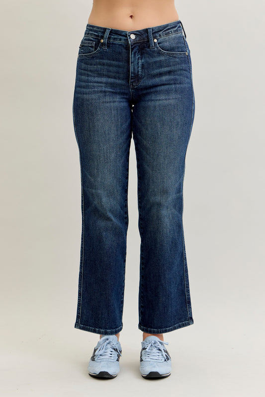 Petite Mid Rise Straight Leg