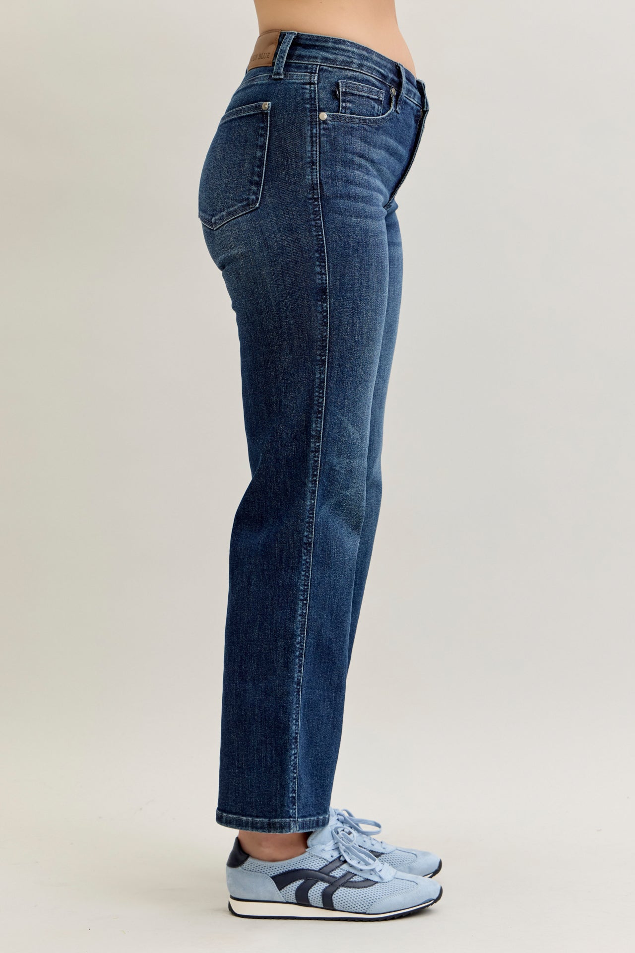 Petite Mid Rise Straight Leg