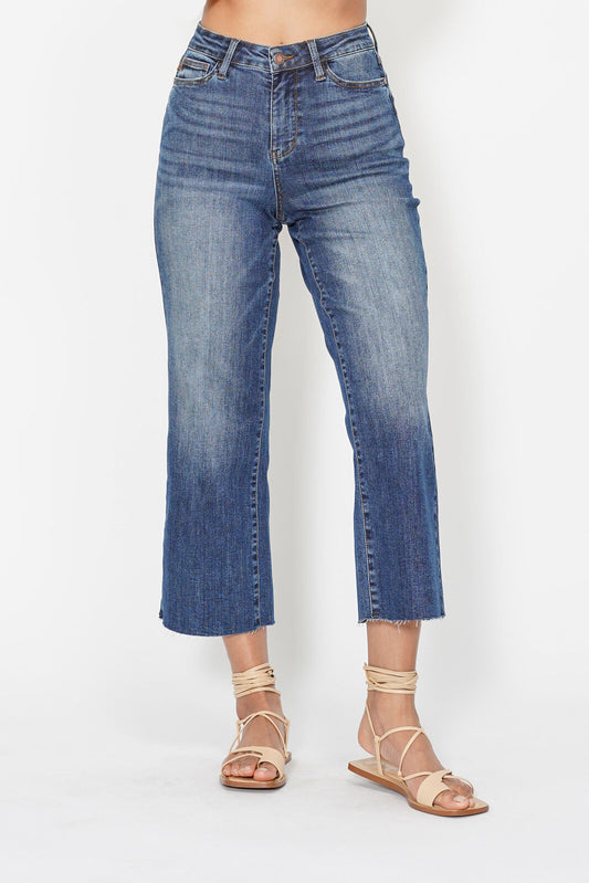 Raw Hem Emb. Crop