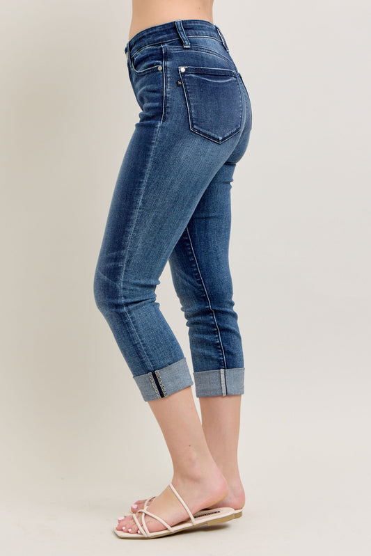 Dark Cuffed Capri