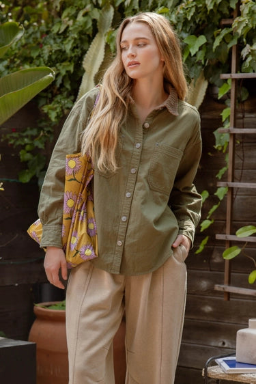 Corduroy Collar Shacket