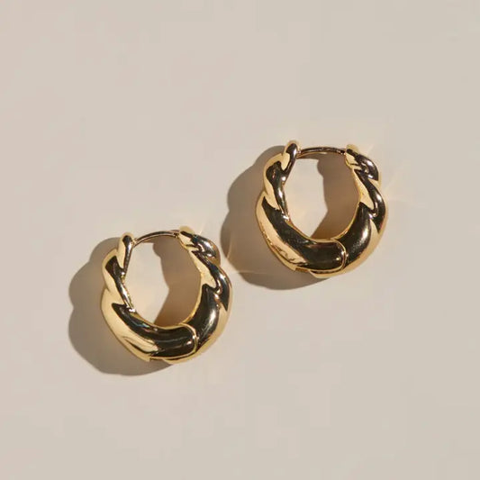 Wide Twist Hoops