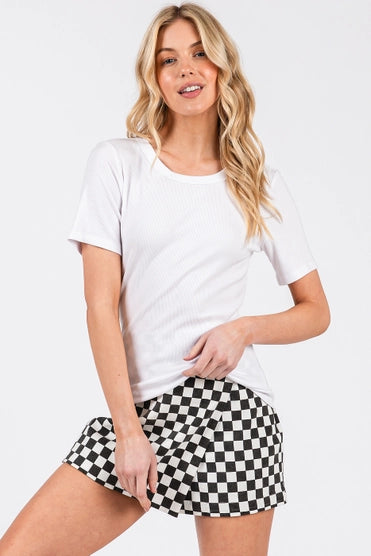 Ribbed Crew Neck Tee
