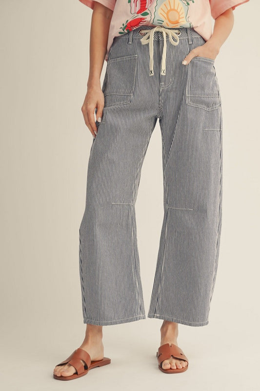 Striped Barrel Pants