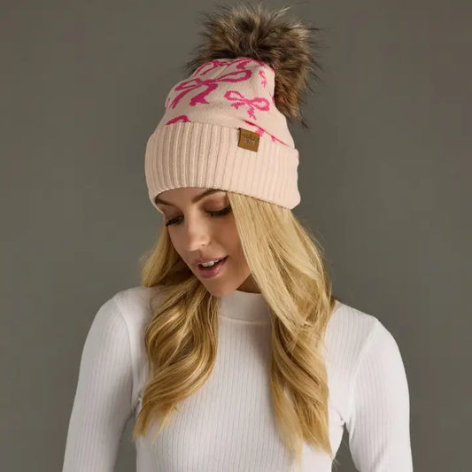 Bow Hat with Pom