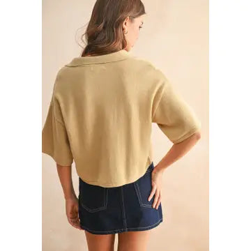 Collared Crop Sweater