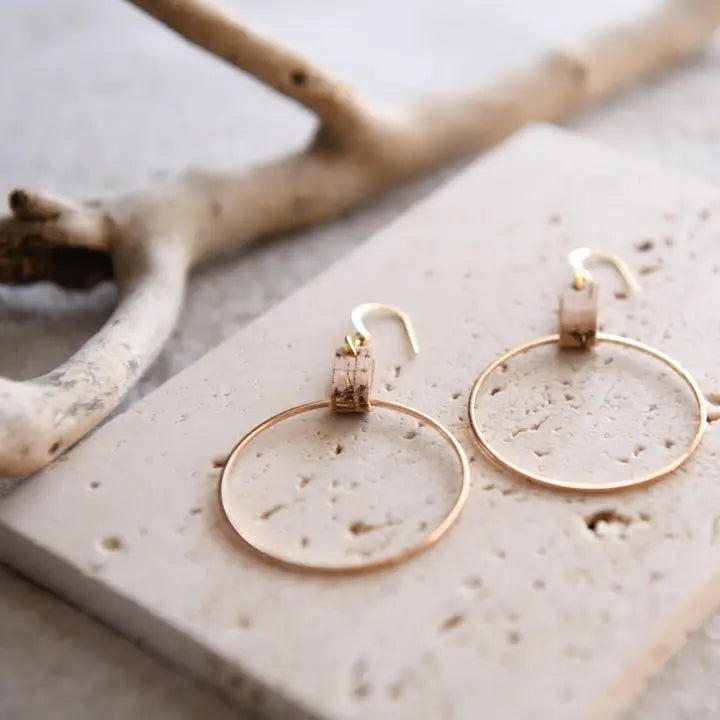 Cork Hoop Earrings