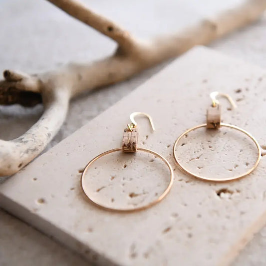 Cork Hoop Earrings