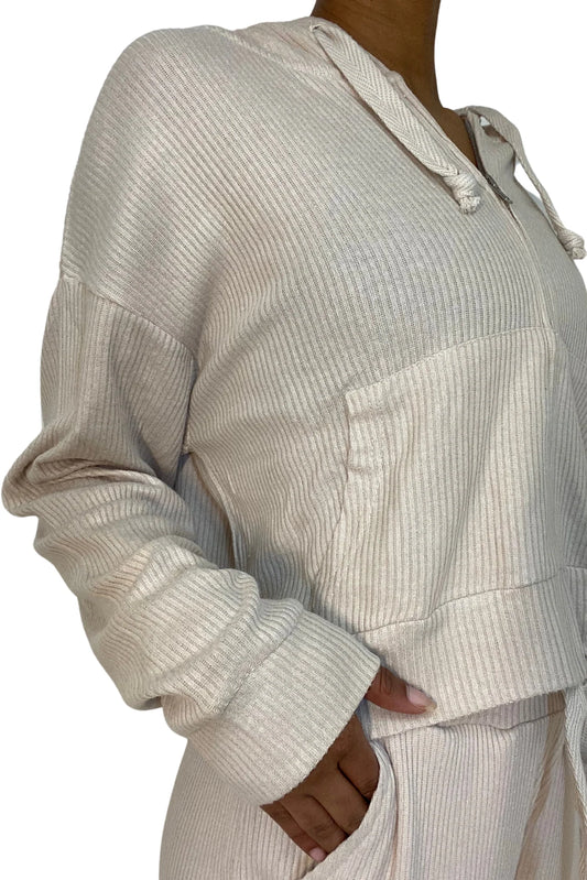 Ribbed Hacci Zip UP