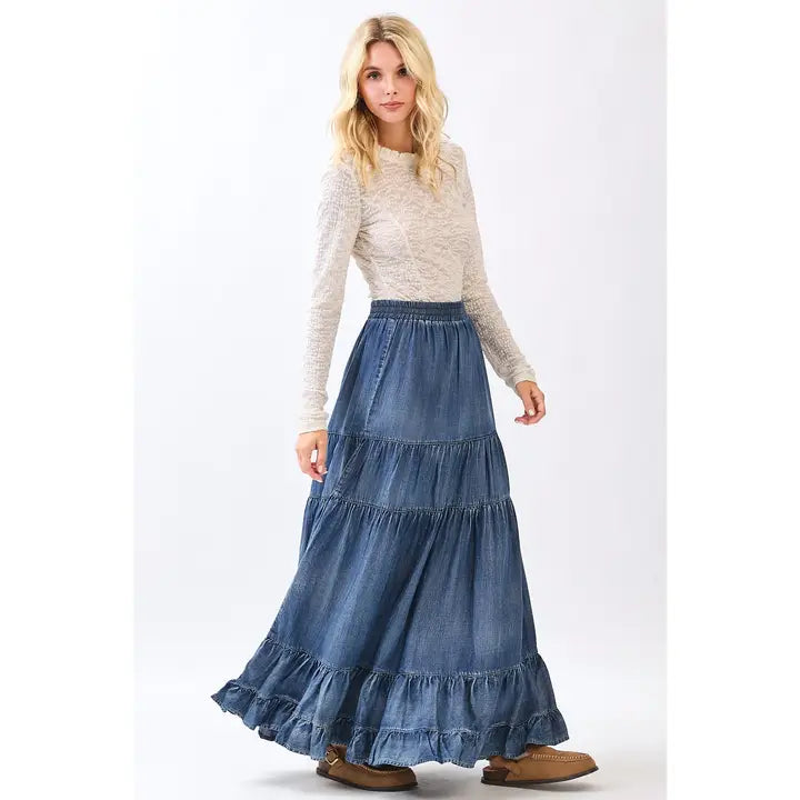 Denim Maxi Skirt