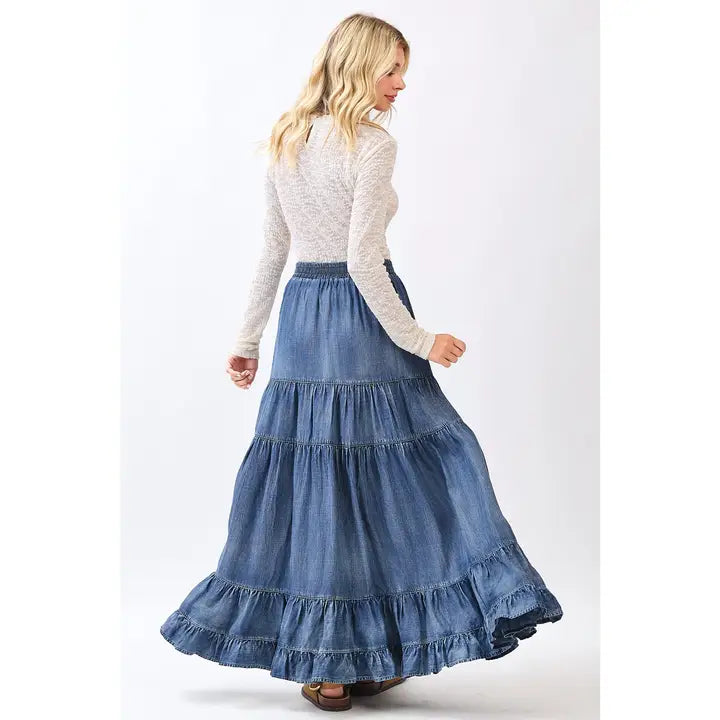 Denim Maxi Skirt
