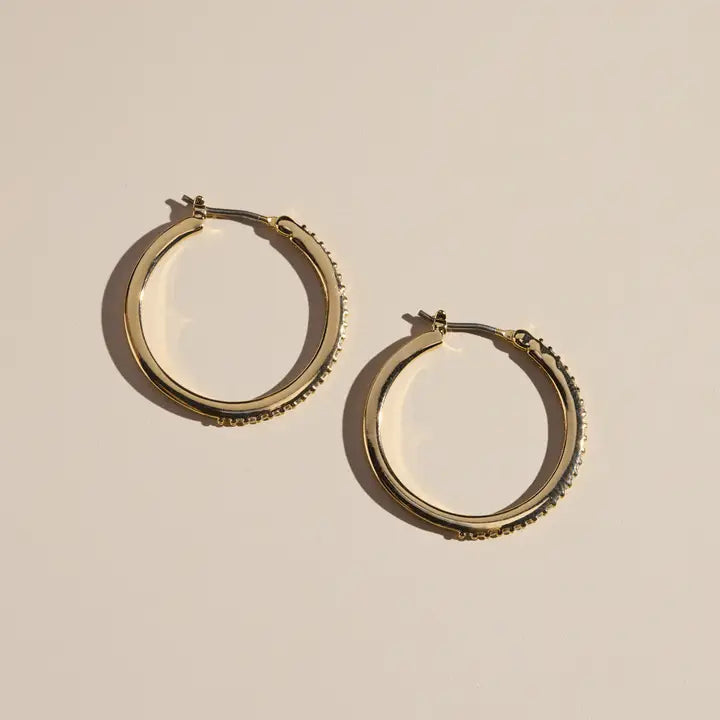 Gold Pave Hoops