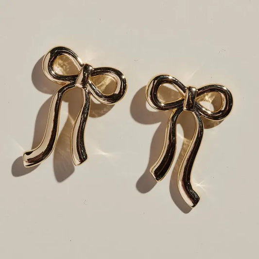 Gold Bow Studs