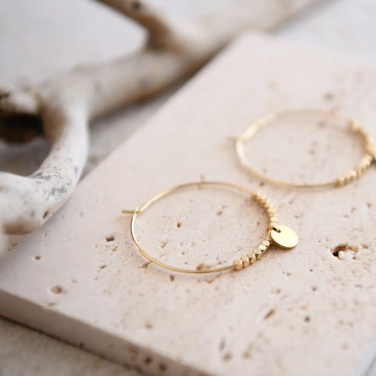 Gold Pendant Hoop