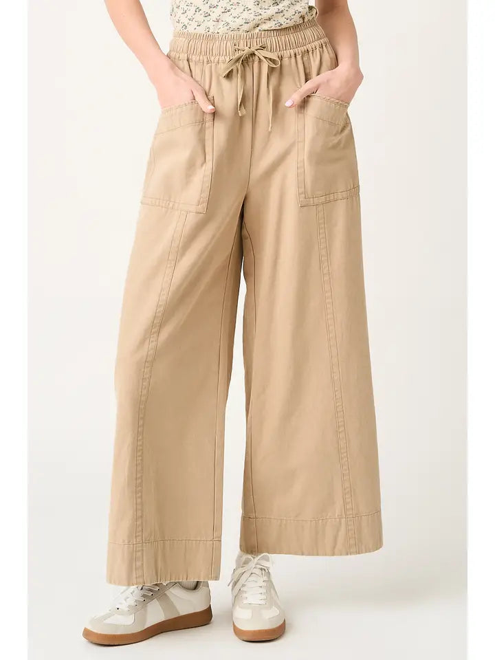 Mineral Wash Wide Leg Pants