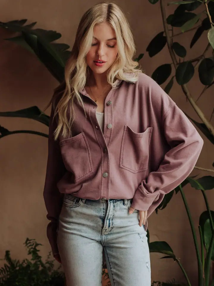 Lavender Button Up