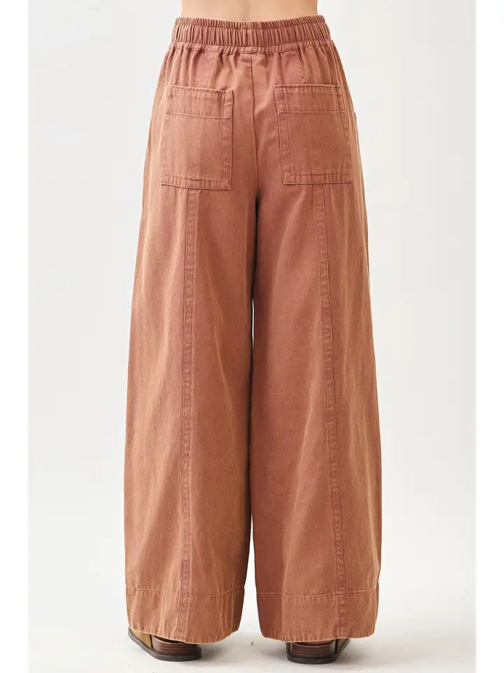 Mineral Wash Wide Leg Pants