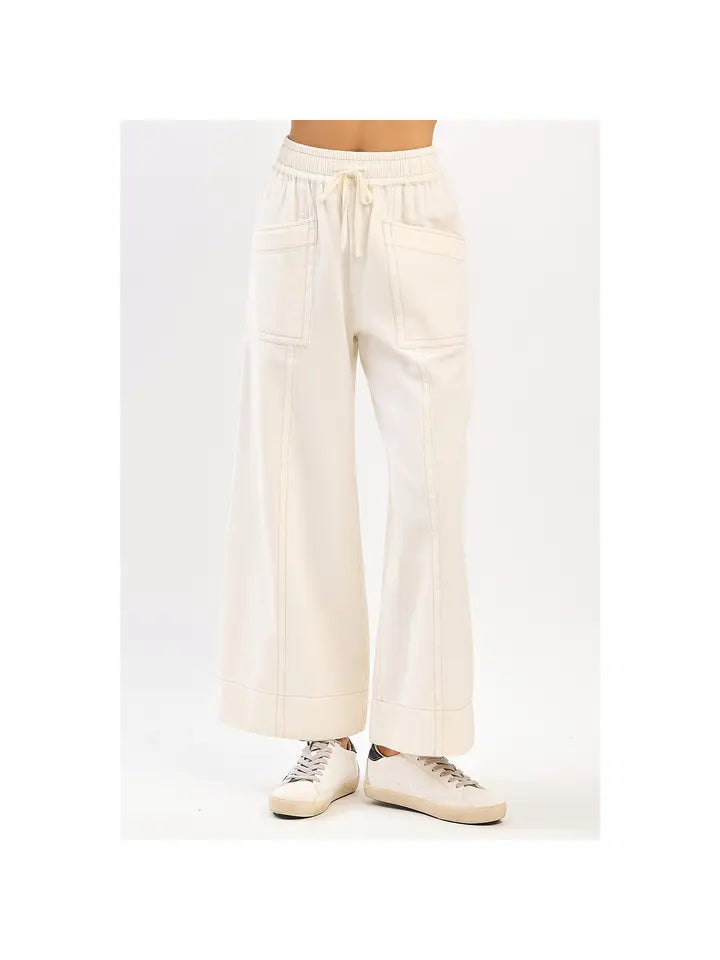 Mineral Wash Wide Leg Pants