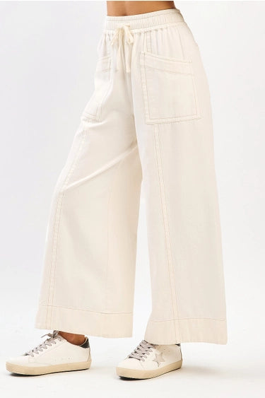 Mineral Wash Wide Leg Pants