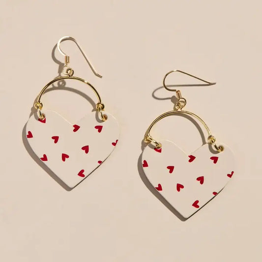 Tiny Heart Leather Earrings