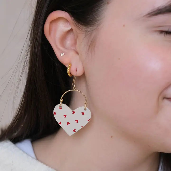 Tiny Heart Leather Earrings