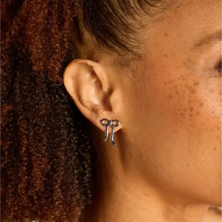 Silver Bow Earrings