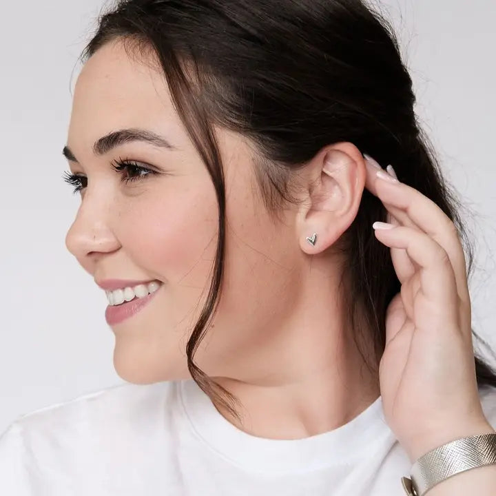 Silver Sweetheart Studs