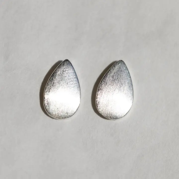 Silver Teardrop Studs