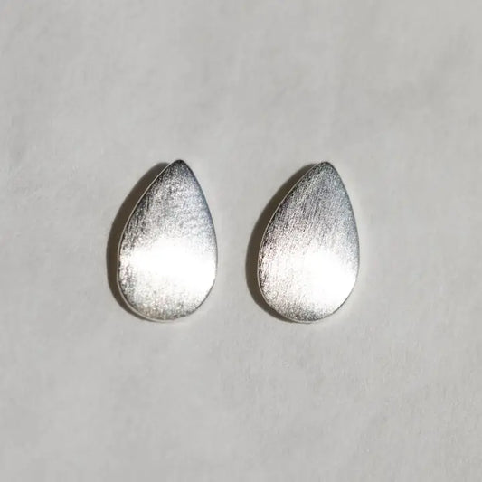Silver Teardrop Studs