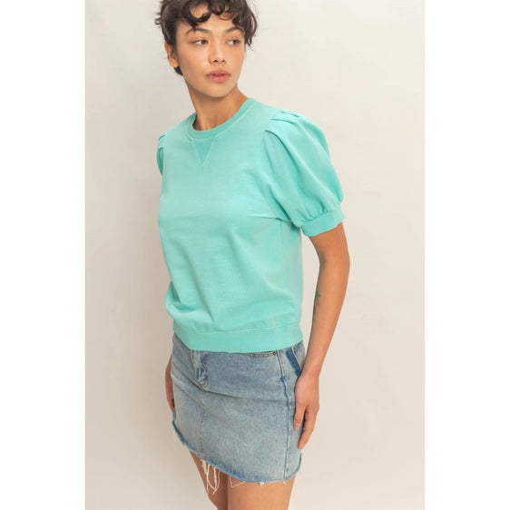 Puff Sleeve Crew