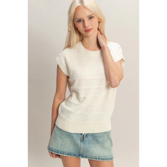 Textured Round Neck