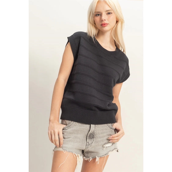 Textured Round Neck